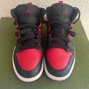 Jordan Kids Red and Black Sneakers